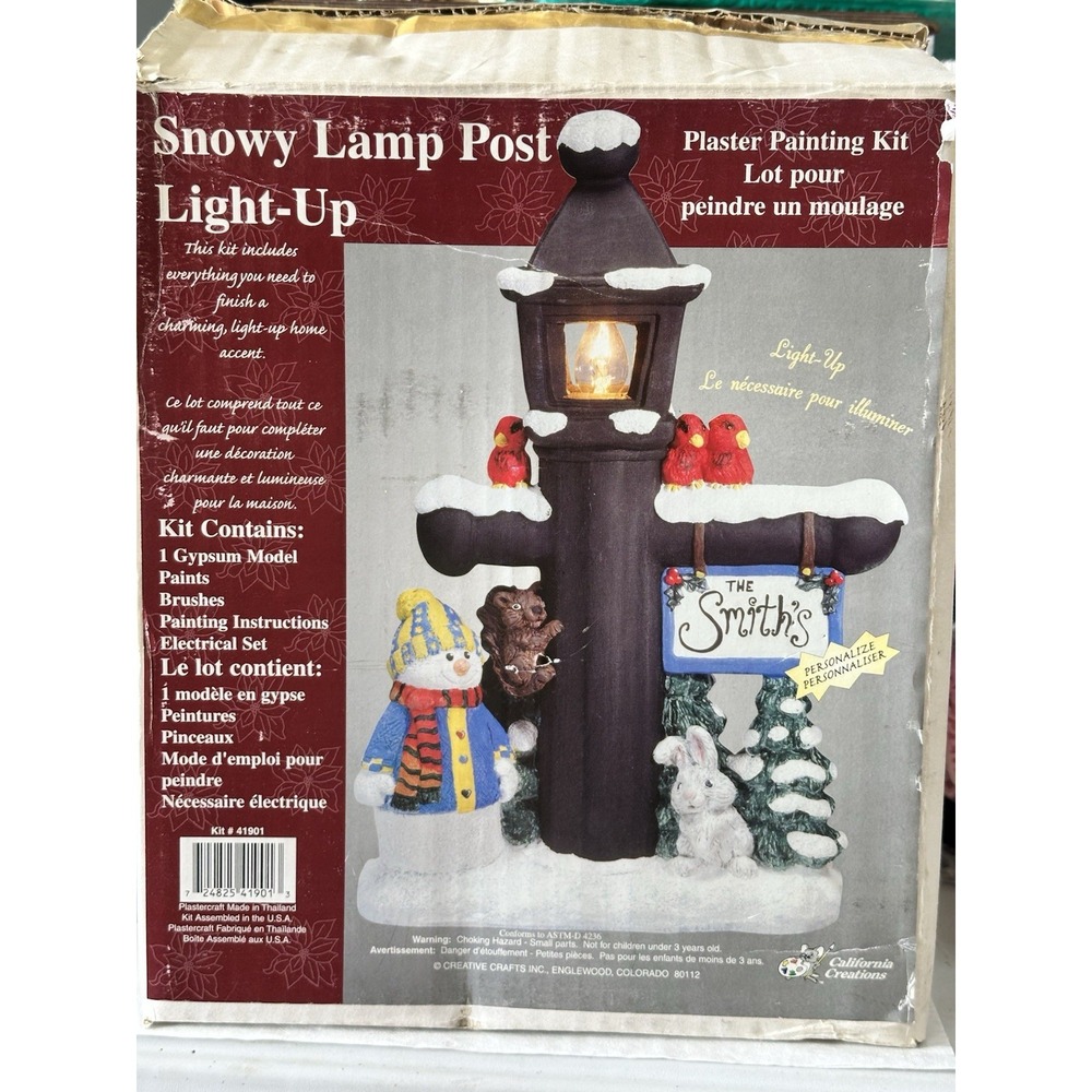 Christmas‎ DIY Plaster Set X-Large With Snowman Plaster Candle Holder Missing